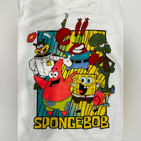 Women Nickelodeon White SpongeBob Short Sleeve Tee Size Small - Picture 4 of 6